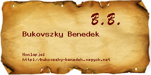 Bukovszky Benedek névjegykártya
